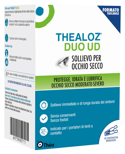 GOCCE OCULARI THEALOZ DUO UD 30 CONTENITORI MONODOSE 0,4 ML - farmacia187.it