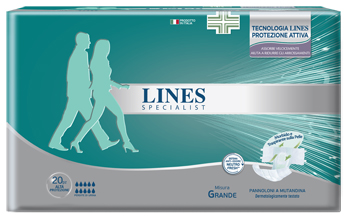 PANNOLONE A MUTANDA LINES SPECIALIST ALTAPROTEZIONE MG 20 PEZZI - farmacia187.it