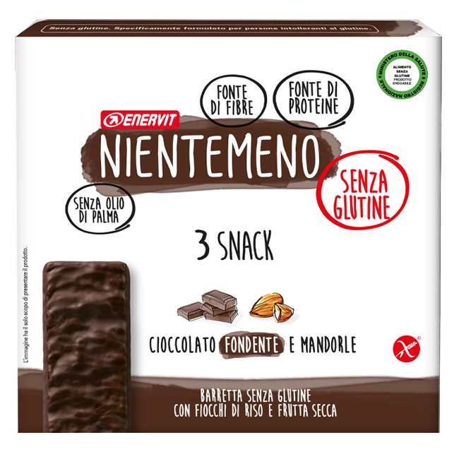 NIENTEMENO BAR FONDENTE MANDORLE 3 X 33 G - farmacia187.it