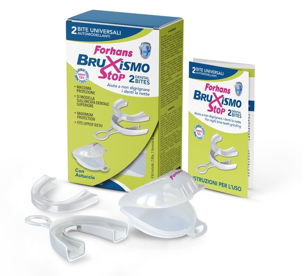 BITE UNIVERSALI AUTOMODELLANTI BRUXISMO STOP FORHANS 2 PEZZI - farmacia187.it