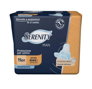 PANNOLINO SERENITY LIGHT MAN EXTRA CON ADESIVO O ALTRO FISSAGGIO 15 PEZZI - farmacia187.it