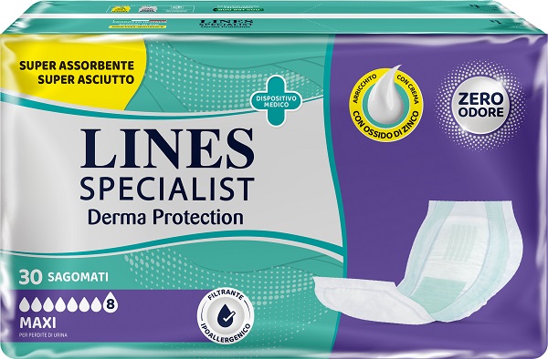 LINES SPECIALIST DERM PANNOLONE SAGOMATO MAXI 30 PEZZI - farmacia187.it