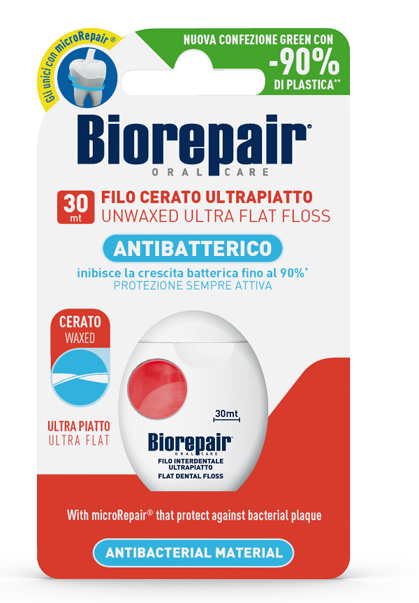 BIOREPAIR ORAL CARE ANTIBATTERICO FILO NON CERATO ULTRAPIATTO DENTI SENSIBILI 25+5 METRI - farmacia187.it