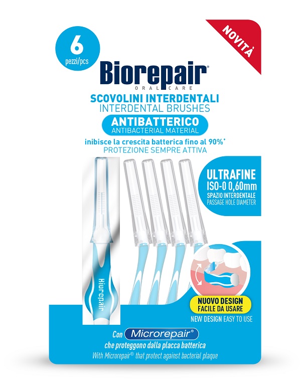 BIOREPAIR SCOVOLINO INTERDENTALE ANTIBATTERICO ULTRAFINE CON MICROREPAIR 6 PEZZI - farmacia187.it