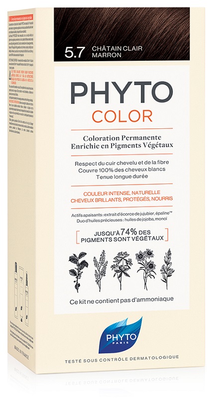 PHYTOCOLOR 5,7 CASTANO CHIARO TAB LATTE + CREMA + MASCHERA + 1 PAIO DI GUANTI - farmacia187.it