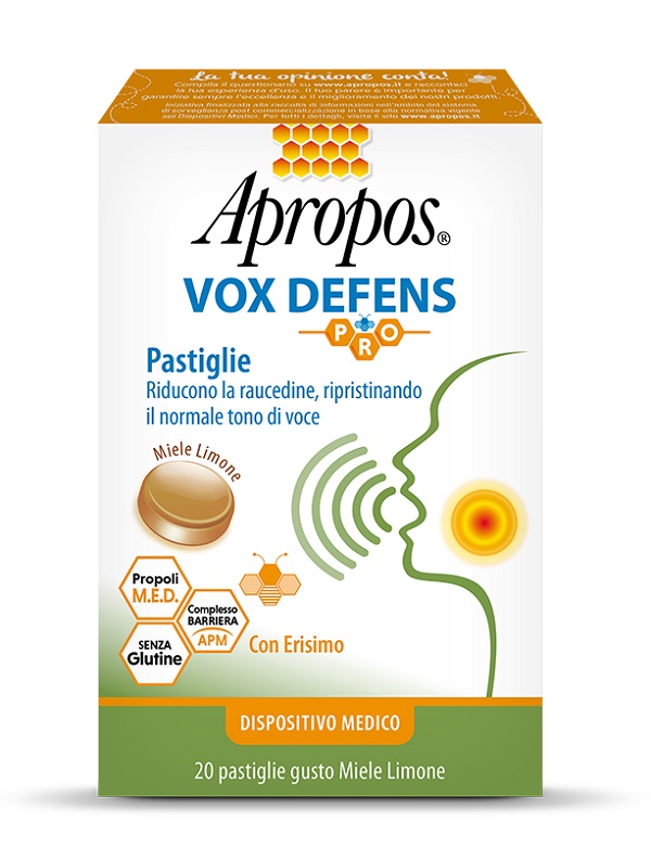 APROPOS VOX DEFENS PRO MIELE LIMONE 20 PASTIGLIE - farmacia187.it