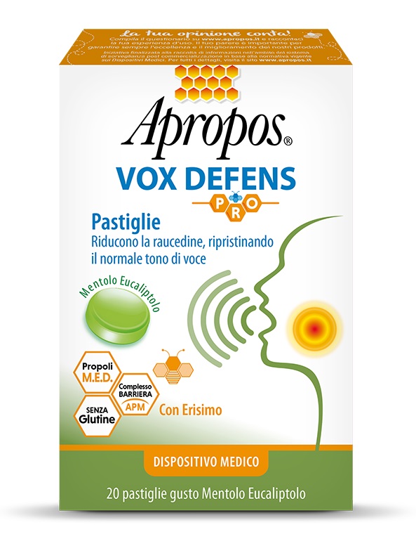 APROPOS VOX DEFENS PRO MENTOLO EUCALIPTO 20 PASTIGLIE - farmacia187.it