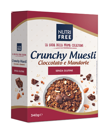 NUTRIFREE CRUNCHY MIX CIOCCOLATO E MANDORLE 340 G - farmacia187.it