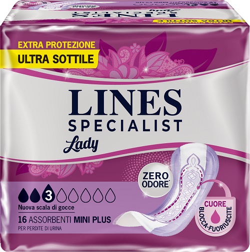 ASSORBENTI PER INCONTINENZA LINES SPECIALIST LADY MINI PLUS 16 PEZZI - farmacia187.it