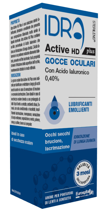GOCCE OCULARI STERILENS IDRA ACTIVE HD PLUS 10 ML CON ACIDO IALURONICO 0,40% - farmacia187.it