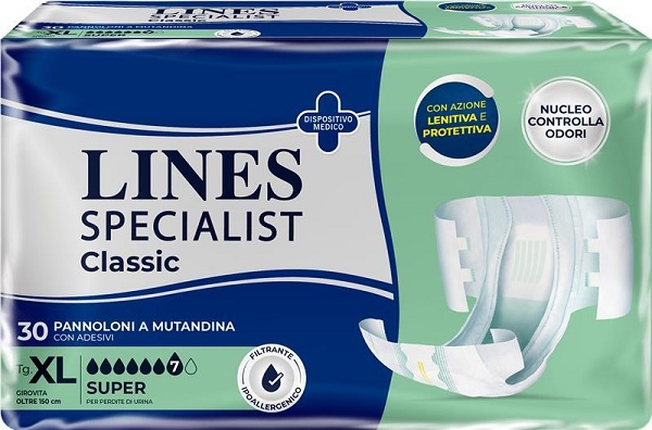 PANNOLONE A MUTANDA LINES SPECIALIST CLASSIC SUPER PM XL 30 PEZZI - farmacia187.it