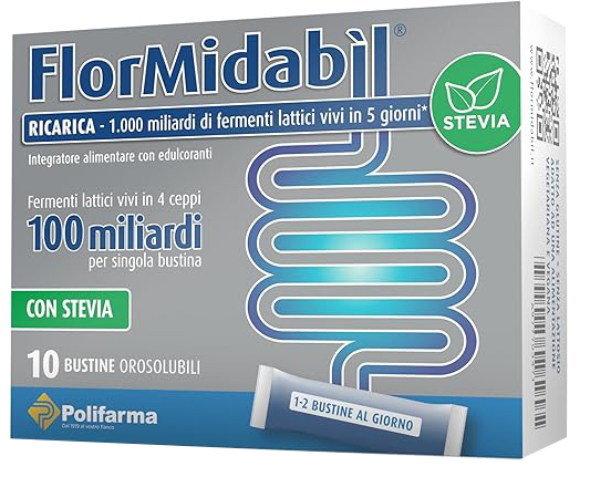 FLORMIDABIL RICARICA 10 BUSTINE CON STEVIA - farmacia187.it