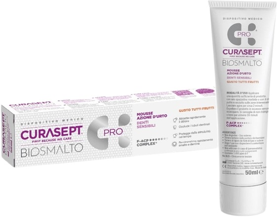 CURASEPT BIOSMALTO MOUSSE DENTI SENSIBILI 50 ML - farmacia187.it