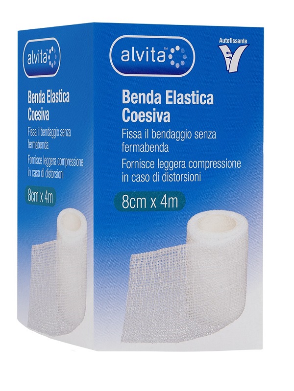 BENDA ELASTICA AUTOADESIVA ALVITA 8X4CM - farmacia187.it