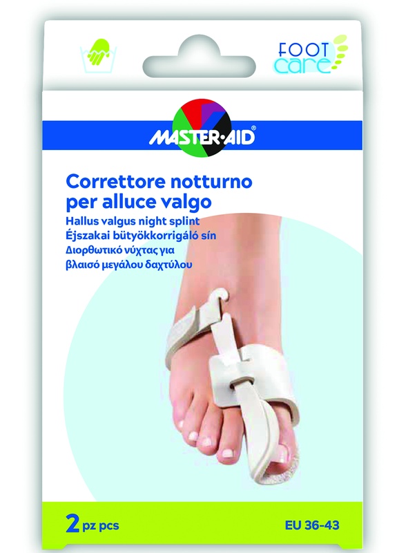 CORRETTORE NOTTE ALLUCE VALGO MASTER-AID FOOTCARE 36-43 2 PEZZI D10 - farmacia187.it