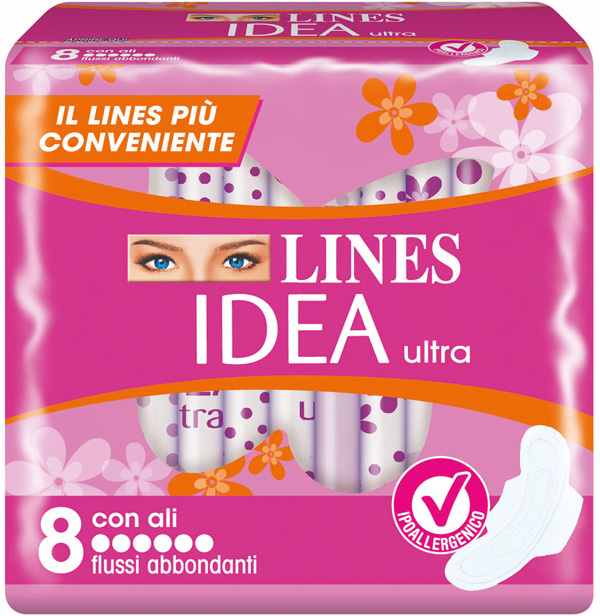 IDEA ULTRA ASSORBENTE FLUSSI ABBONDANTI CON ALI 8 PEZZI - farmacia187.it