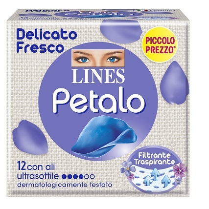 LINES PETALO BLU ASSORBENTE CON ALI 12 PEZZI - farmacia187.it