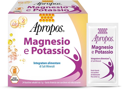 APROPOS MAGNESIO POTASSIO 24 BUSTINE DA 5 G GUSTO ARANCIA - farmacia187.it