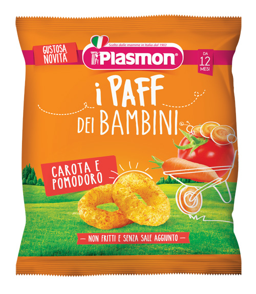PLASMON DRY SNACK PAFF CAROTA POMODORO 15 G - farmacia187.it
