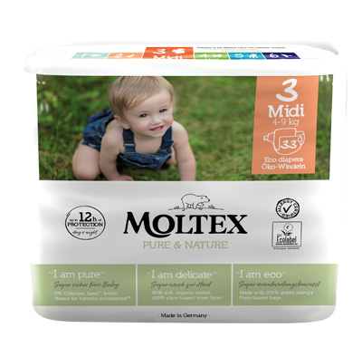 PANNOLINI MOLTEX PURE & NATURE MIDI 4-9 KG TAGLIA 3 33 PEZZI - farmacia187.it