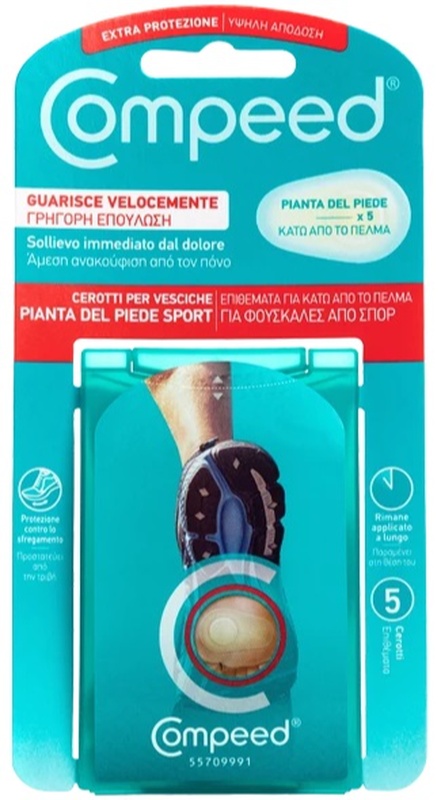 COMPEED CEROTTI PER VESCICHE PIANTA PIEDE SPORT 5 PEZZI - farmacia187.it