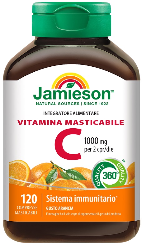 JAMIESON VITAMINA C 1000 MASTICABILE ARANCIA 120 COMPRESSE - farmacia187.it