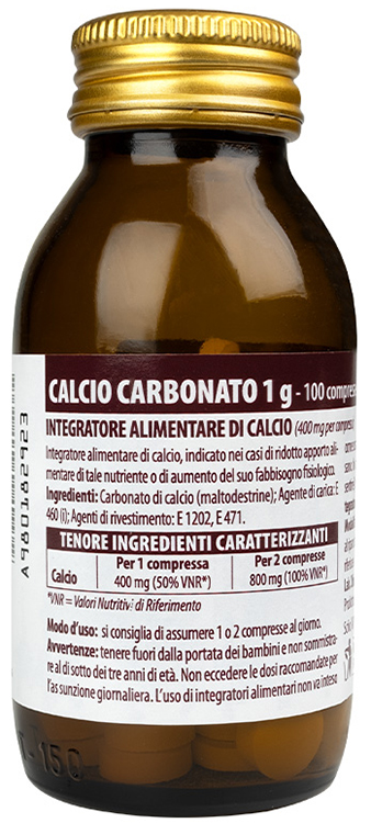 CALCIO CARBONATO NUOVA FORMULA 1 G 100 COMPRESSE - farmacia187.it