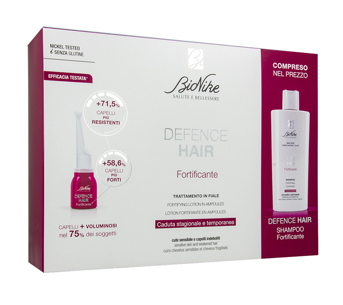 DEFENCE HAIR BIPACK RIDENSIFICANTE 21 FIALE 6 ML + SHAMPOO 200 ML - farmacia187.it