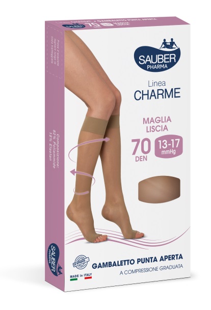 SAUBER GAMBALETTO OPEN TOE 70 DENARI MAGLIA LISCIA MEDIO TAGLIA 4 - farmacia187.it