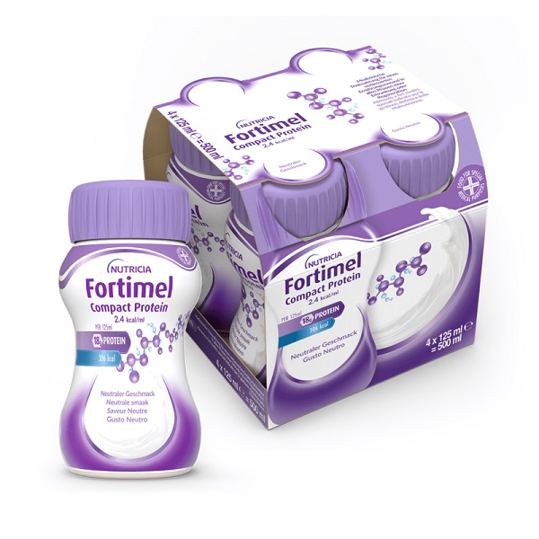 NUTRICIA FORTIMEL COMPACT PROTEIN GUSTO NEUTRO 4 BOTTIGLIE DA 125 ML - farmacia187.it