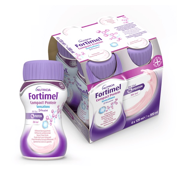 NUTRICIA FORTIMEL COMPACT PROTEIN GUSTO FRUTTI ROSSI RINFRESCANTI 4 BOTTIGLIE DA 125 ML - farmacia187.it