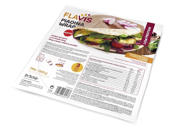 FLAVIS PIADINA WRAP APROTEICA 3 PEZZI DA 80 G - farmacia187.it