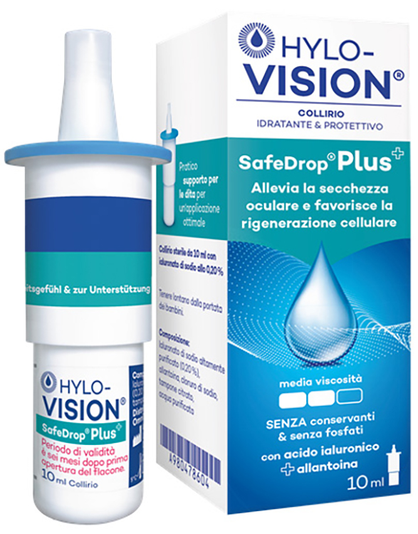 HYLOVISION SAFE DROP PLUS COLLIRIO IDRATANTE E PROTETTIVO 10 ML - farmacia187.it