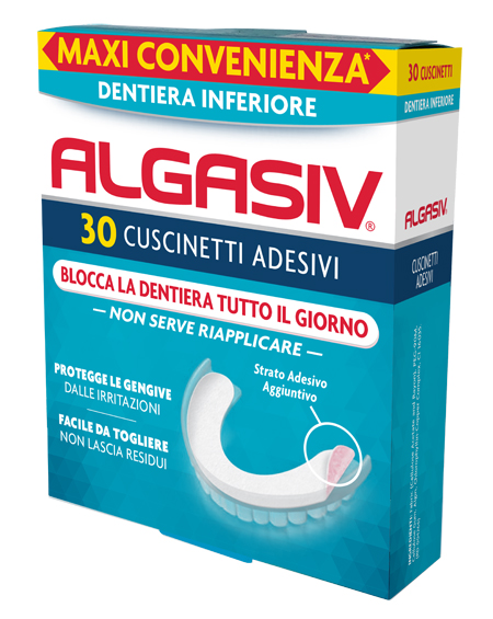 ALGASIV ADESIVO PER PROTESI DENTARIA INFERIORE 30 PEZZI - farmacia187.it
