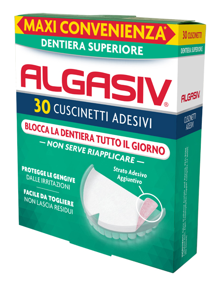 ALGASIV ADESIVO PER PROTESI DENTARIA SUPERIORE 30 PEZZI - farmacia187.it