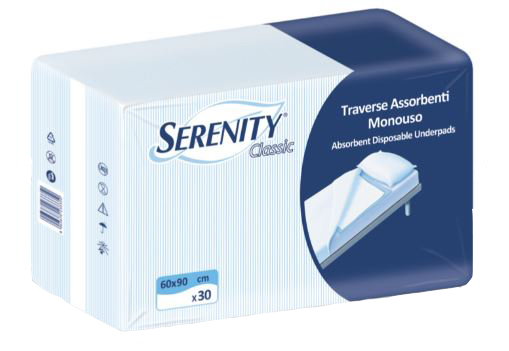 TRAVERSA SALVAMATERASSO PER INCONTINENZA SERENITY RELAX 60X90 CM 30 PEZZI - farmacia187.it