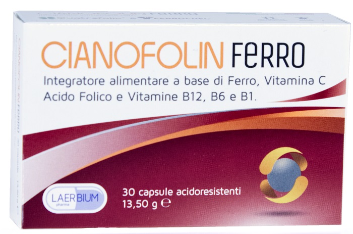 CIANOFOLIN FERRO 30 CAPSULE ACIDORESISTENTI - farmacia187.it