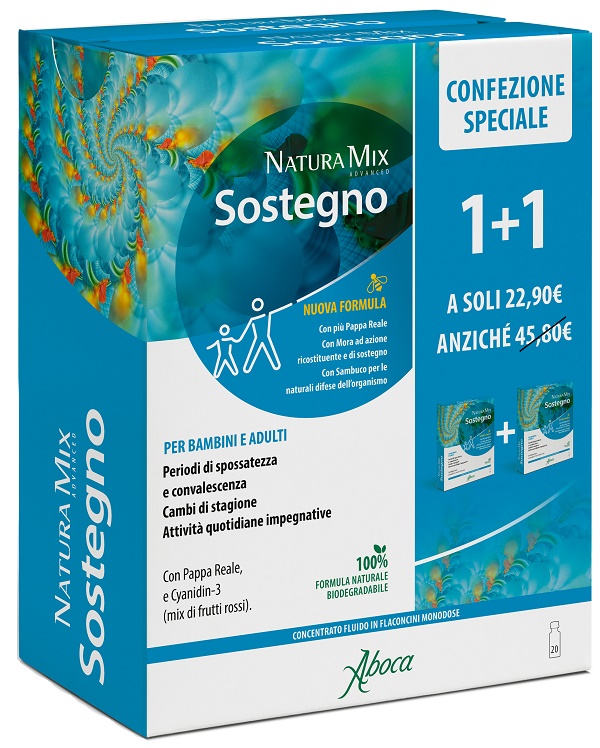 NATURA MIX ADVANCED SOSTEGNO 10 FLACONCINI + 10 FLACONCINI CONFEZIONE SPECIALE - farmacia187.it