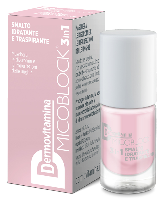 DERMOVITAMINA MICOBLOCK 3 IN 1 SMALTO IDRATANTE E TRASPIRANTE ROSA CHIARO 5 ML - farmacia187.it