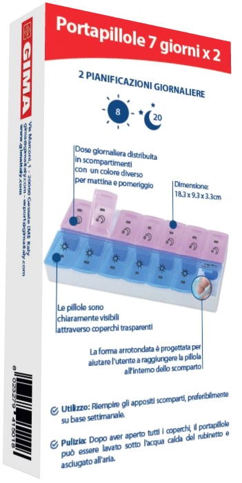 PORTAPILLOLE SETTIMANALE 7 GIORNI X 2 - farmacia187.it