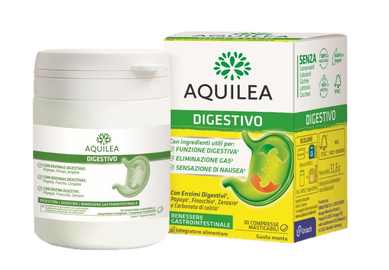 AQUILEA DIGESTIVO 30 COMPRESSE MASTICABILI - farmacia187.it