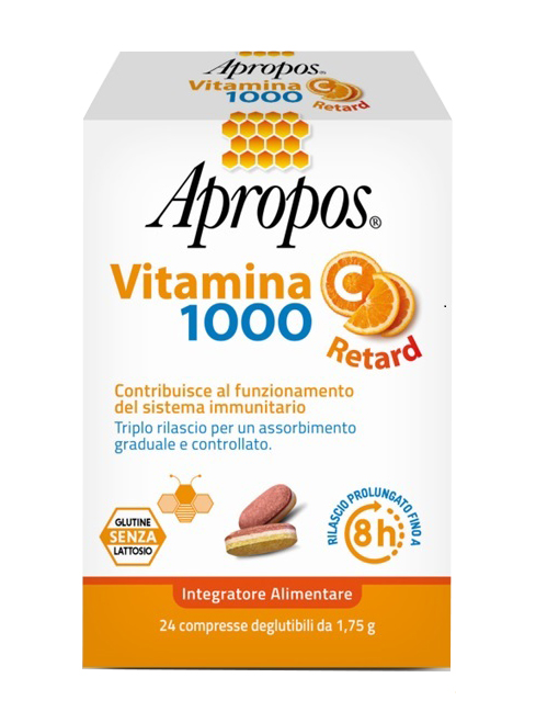 APROPOS VITAMINA C 1000 A RILASCIO PROLUNGATO 24 COMPRESSE DEGLUTIBILI - farmacia187.it
