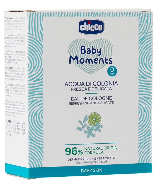 CHICCO BABY MOMENTS ACQUA DI COLONIA FRESCA E DELICATA 100 ML - farmacia187.it