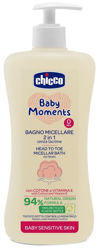 CHICCO BABY MOMENTS BAGNO CORPO CAPELLI MICELLARE 500 ML - farmacia187.it