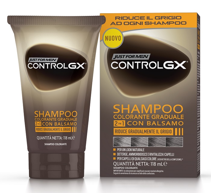 JUST FOR MEN CONTROL GX SHAMPOO COLORANTE GRADUALE 2 IN 1 CON BALSAMO 150 ML - farmacia187.it