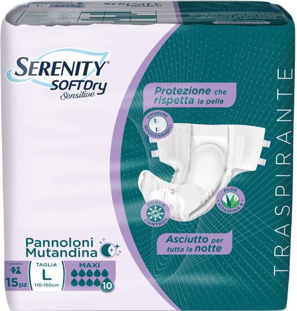 PANNOLONE MUTANDINA SERENITY SD SENSITIVE MAXI L 15 PEZZI - farmacia187.it