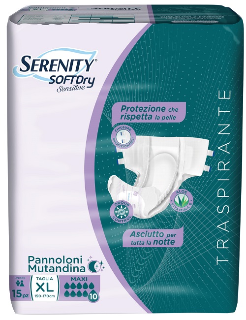 PANNOLONE MUTANDINA SERENITY SD SENSITIVE MAXI XL 15 PEZZI - farmacia187.it