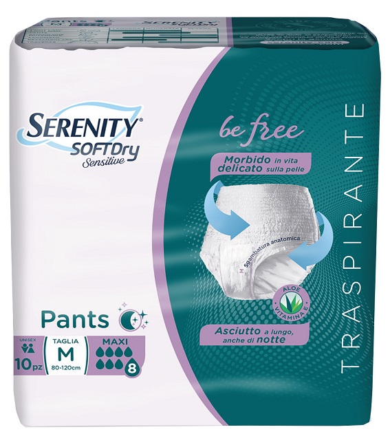 SERENITY PANTS SD SENSITIVE BE FREE MAXI M 10 PEZZI - farmacia187.it