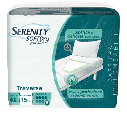 SERENITY TRAVERSA SD SENSITIVE SUPER 60X90 CM 15 PEZZI - farmacia187.it