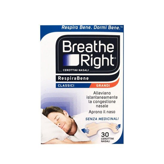 CEROTTI NASALI BREATHE RIGHT CLASSICI GRANDI 30 PEZZI - farmacia187.it